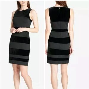 Tommy Hilfiger Sleeveless Striped Dress in Black